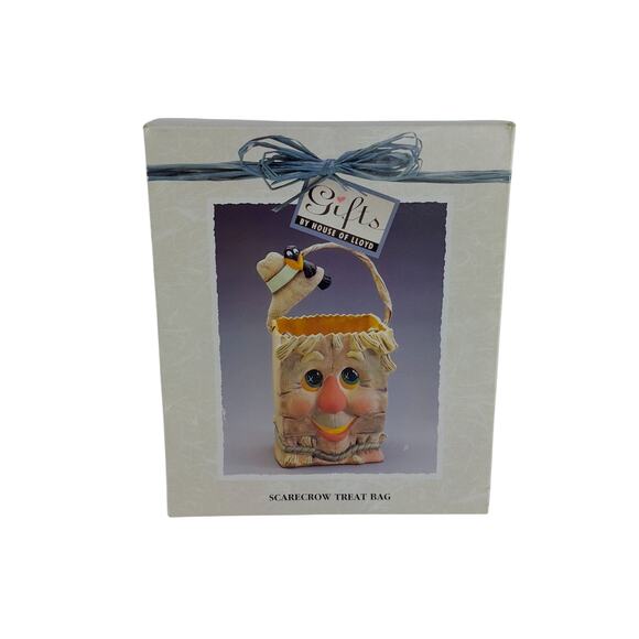 Vintage House of Lloyd Scarecrow Treat Bag Ceramic Fall Halloween Farm Decor - Picture 3 of 16
